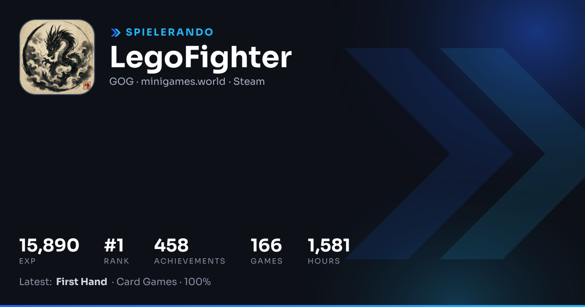 LegoFighter's Spielerando card as it appears in a Discord link preview